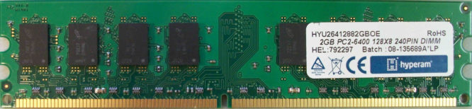 2GB PC2-6400U 128x8 240pin DIMM Hyperam