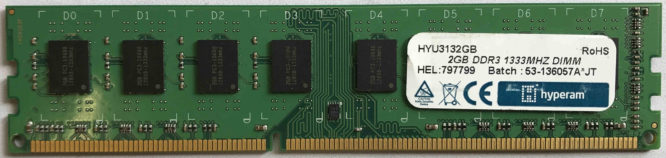 Hyperam 2GB DDR3 1333MHz DIMM