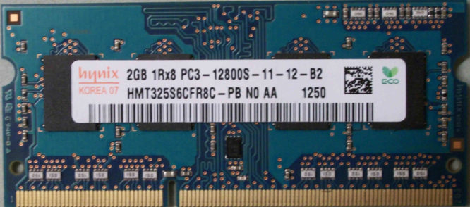 Hynix 2GB 1Rx8 PC3-12800S-11-12-B2