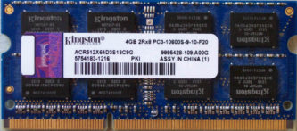 Kingston 4GB 2Rx8 PC3-10600S-9-10-F20