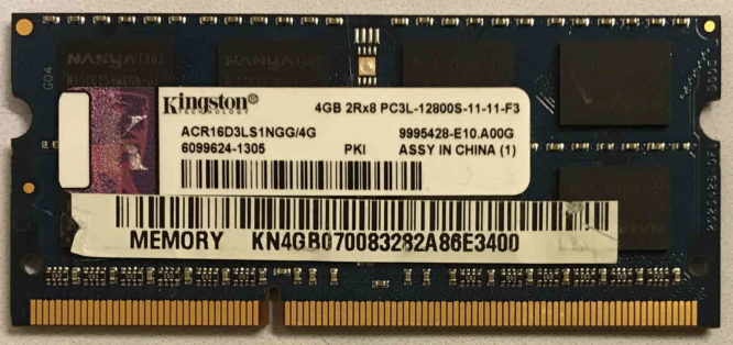 Kingston 4GB 2Rx8 PC3L-12800S-11-11-F3