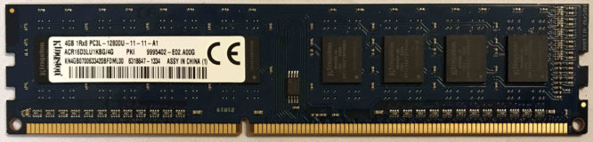 Kingston 4GB 1Rx8 PC3-12800U-11-11-A1