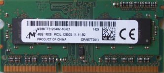 Micron 4GB 1Rx8 PC3L-12800S-11-11-B2