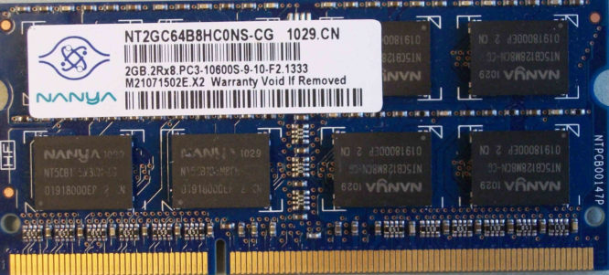 Nanya 2GB 2Rx8 PC3-10600S-9-10-F2.1333