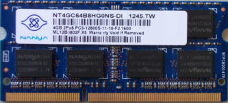 Nanya 4GB 2Rx8 PC3-12800S-11-10-F2.1600