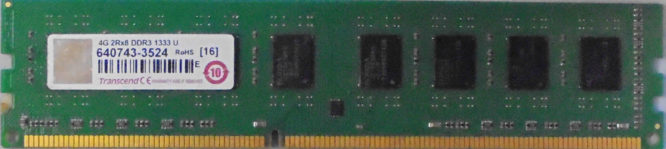 Transcend 4GB 2Rx8 DDR3 1333 U