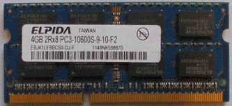 Elpida 4GB 2Rx8 PC3-10600S-9-10-F2