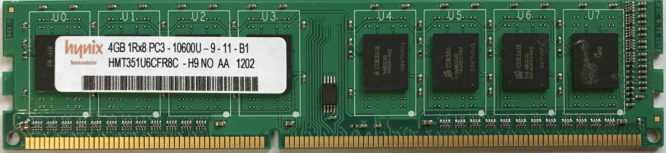 4GB 1Rx8 PC3-10600U-9-11-B1 Hynix
