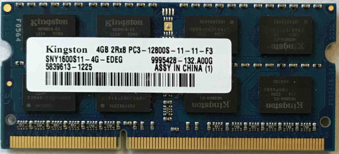 Kingston 4GB 2Rx8 PC3-12800S-11-11-F3