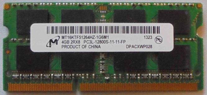 Micron 4GB 1Rx8 PC3L-12800S-11-11-FP