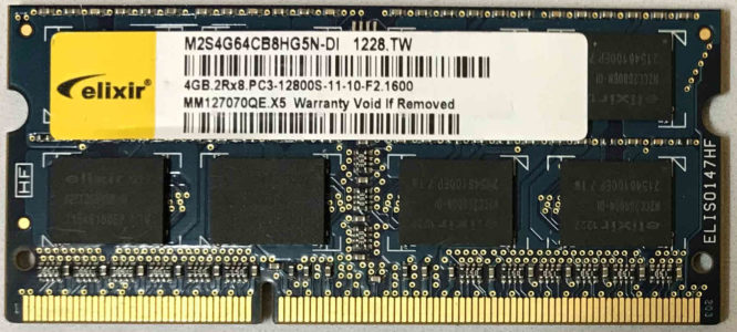 4GB 2Rx8 PC3-12800S-11-10-F2.1600 Elixir