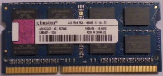Kingston 4GB 2Rx8 PC3-10600S-9-10-F2