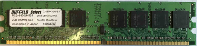 2GB 2Rx8 PC2-6400U-555 Buffalo