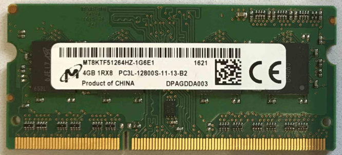 4GB 1Rx8 PC3L-12800S-11-13-B2 Micron