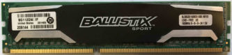 8GB 2Rx8 PC3-12800U Crucial Ballistix Sport