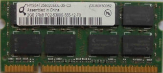 2GB 2Rx8 PC2-5300S-555-12-F0 Qimonda