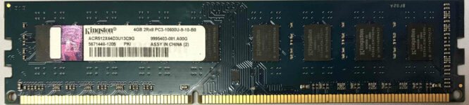 Kingston 4GB 2Rx8 PC3-10600U-9-10-B0