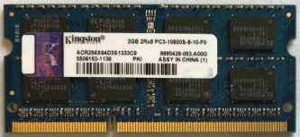 Kingston 2GB 2Rx8 PC3-10600S-9-10-F0