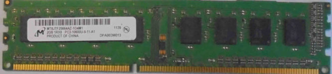 2GB 1Rx8 PC3-10600U-11-11-A1 Micron