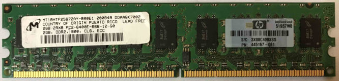 2GB 2Rx8 PC2-6400E-666-12-G0 Micron