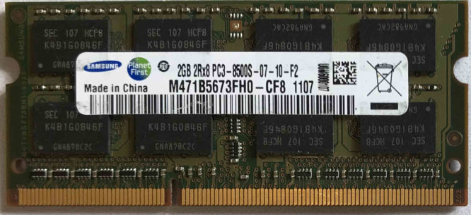 Samsung 2GB 2Rx8 PC3-8500S-7-10-F2