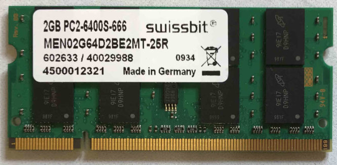 2GB PC2-6400S-666 Swissbit