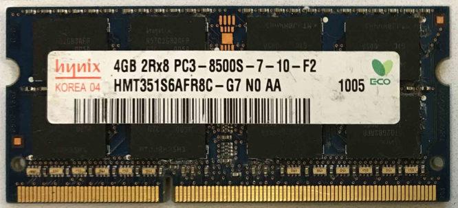 Hynix 4GB 2Rx8 PC3-8500S-7-10-F2