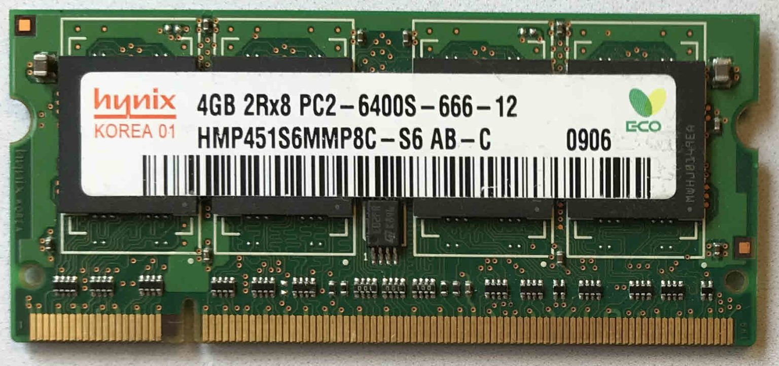 4GB 2Rx8 PC2-6400S-666-12 Hynix – GebrauchteSpeicher.de