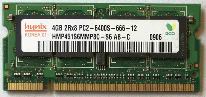 4GB 2Rx8 PC2-6400S-666-12 Hynix
