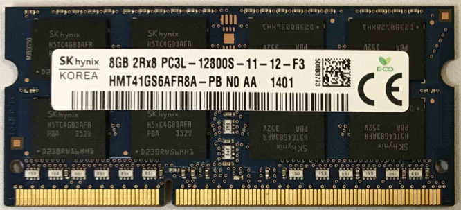 SK hynix 8GB 2Rx8 PC3L-12800S-11-12-F3