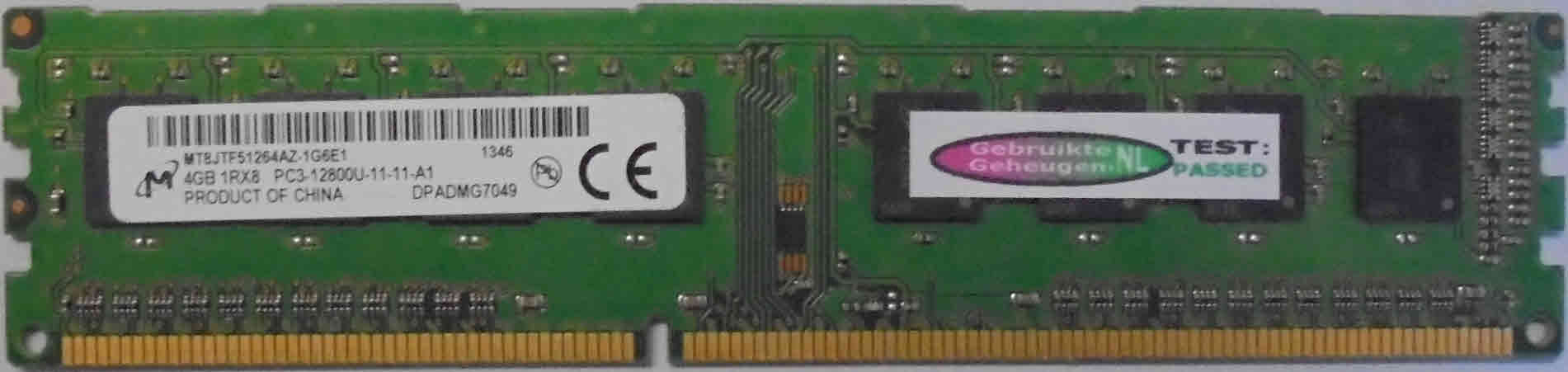 Micron 4GB 1Rx8 PC3-12800U-11-11-A1