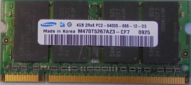 4GB 2Rx8 PC2-6400S-666-12-D3 Samsung