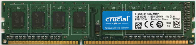 Crucial 4GB 1Rx8 PC3-12800U-11