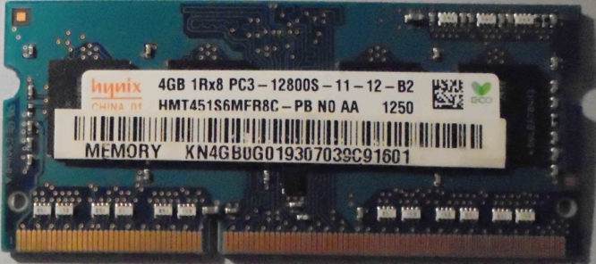 Hynix 4GB 1Rx8 PC3-12800S-11-12-B2