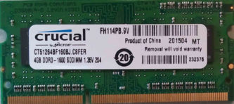 Crucial 4GB 2Rx8 PC3L-12800S