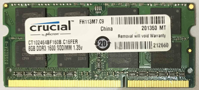 Crucial 8GB 2Rx8 PC3L-12800S