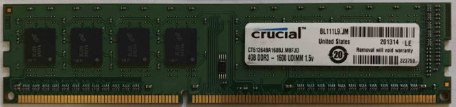 Crucial 4GB 1Rx8 PC3-12800U