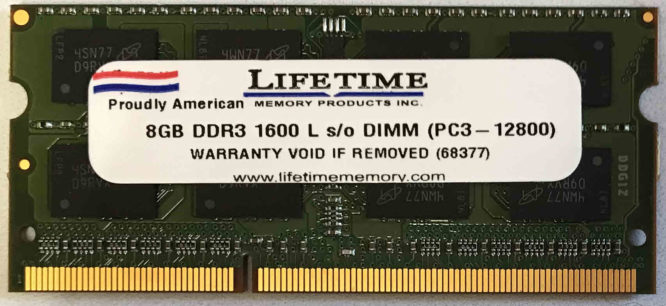 Lifetime 8GB 2Rx8 PC3L-12800S