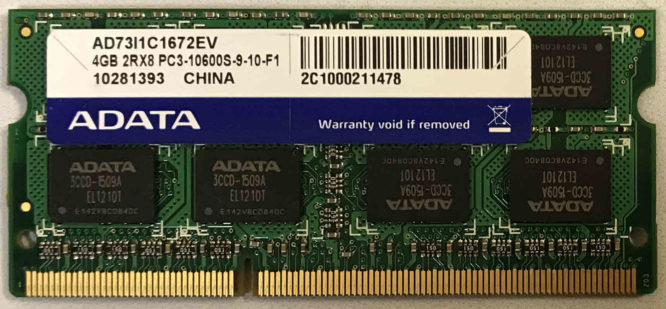 Adata 4GB 2Rx8 PC3-10600S-9-10-F1