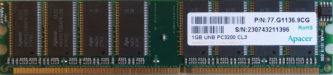 Apacer 1GB PC3200U 400MHz 184pins