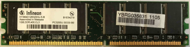 Infineon 1GB PC3200U 400MHz 184pins