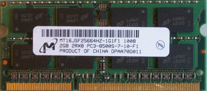 Micron 2GB 2Rx8 PC3-8500S-7-10-F1
