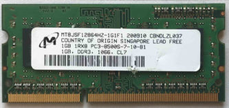 Micron 1GB 1Rx8 PC3-8500S-7-10-B1