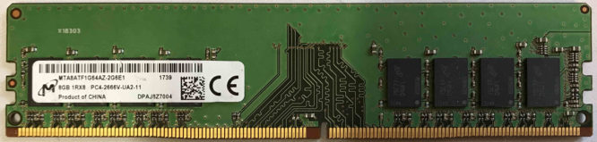Micron 8GB 1Rx8 PC4-2666V-UA2-11