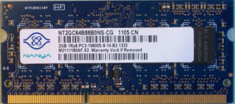 Nanya 2GB 2Rx8 PC3-10600S-9-10-B2