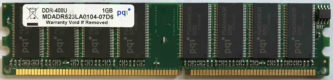 PQ 1GB PC3200U 400MHz 184pins