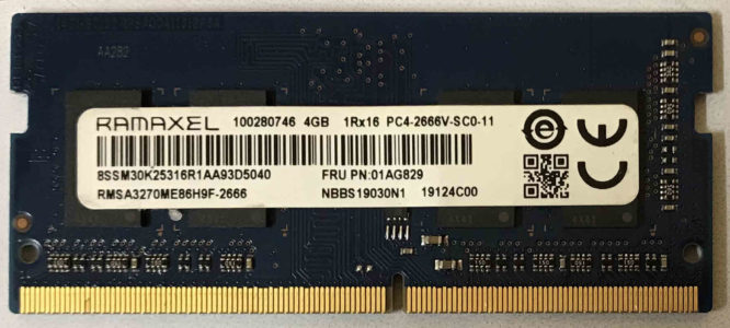 Ramaxel 4GB 1Rx16 PC4-2666V-SC0-11