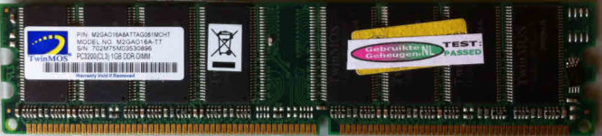 TwinMos 1GB PC3200U 400MHz 184pins