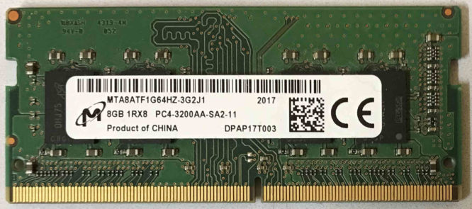 Micron 8GB 1Rx8 PC4-3200-SA2-11