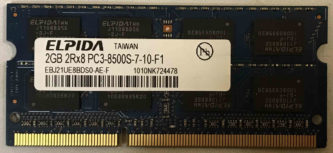 Elpida 2GB 2Rx8 PC3-8500S-7-10-F1